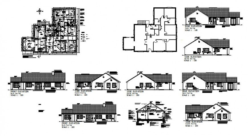 Traditional villa drawing in dwg file.