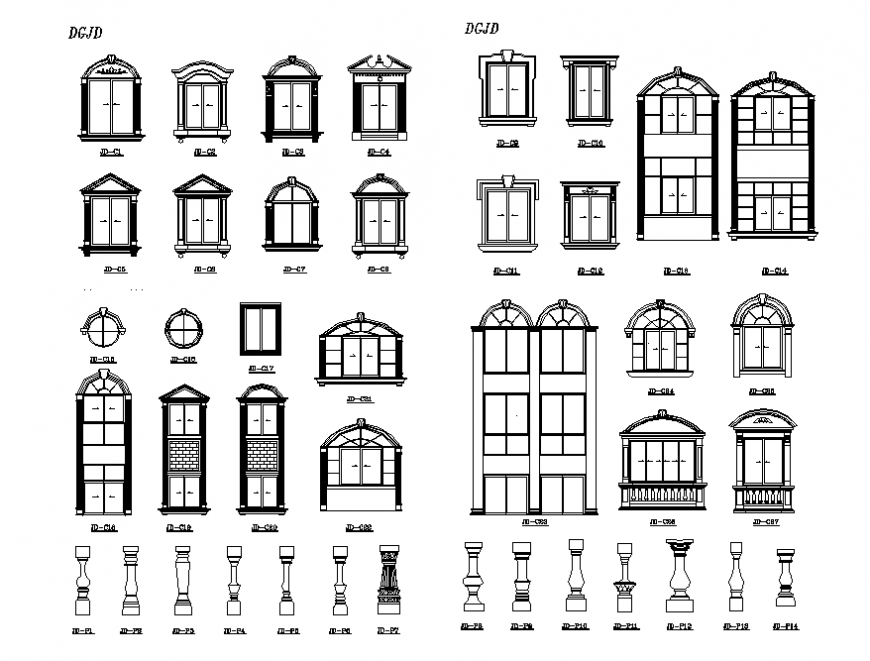 Traditional window elevation detail