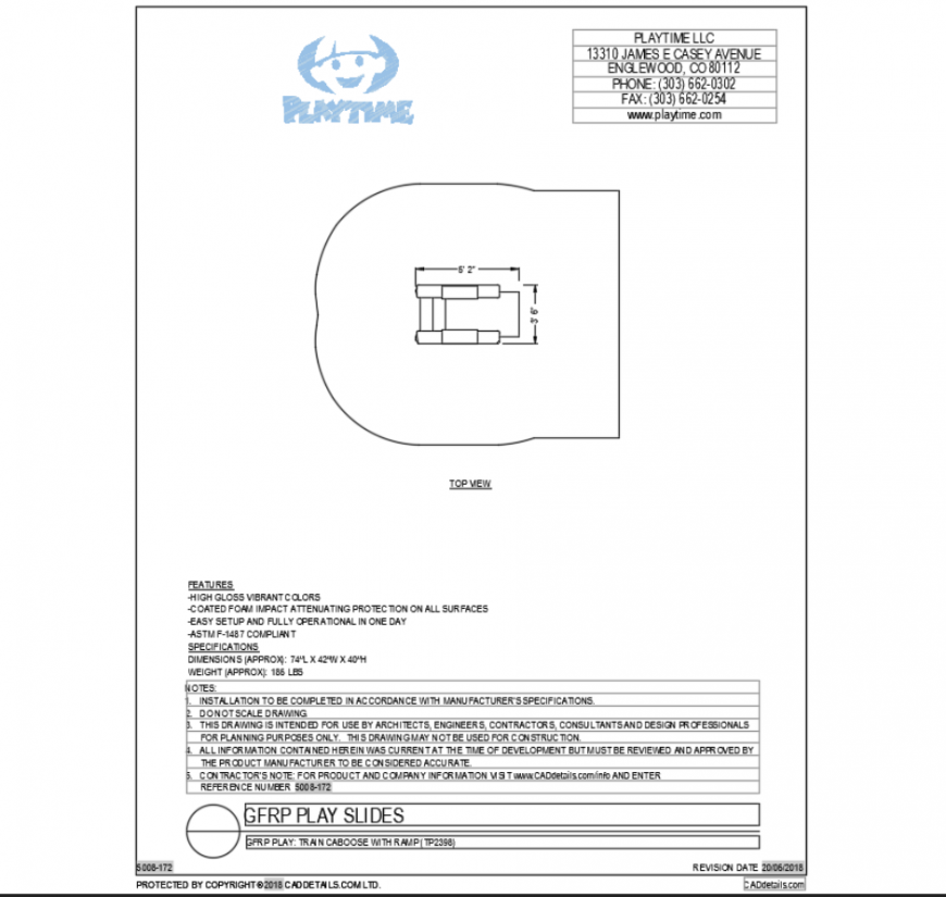 Train caboose with ramp of garden cad block design dwg file
