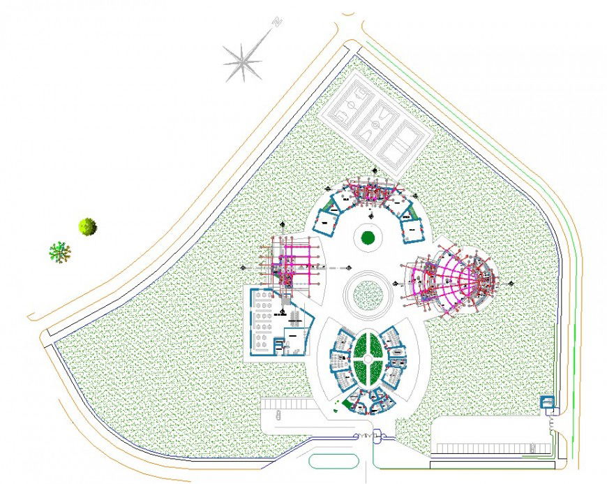 Training institute layout plan drawing in dwg AutoCAD file.