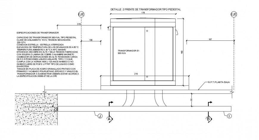 Transformer Box Elevation 2D View AutoCAD CAD File