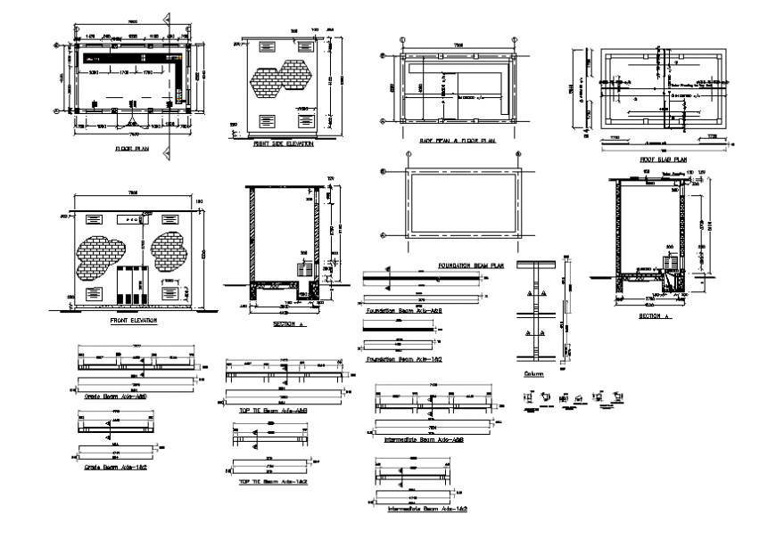 Transformer one family house detailed architecture project dwg file