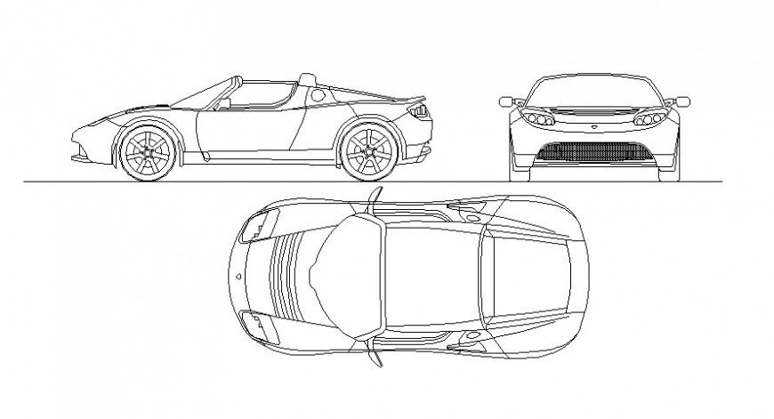 Transportation blocks of car 2d view drawing in autocad software