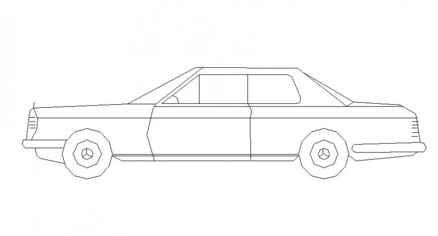 Transportation car details 2d view drawing in autocad