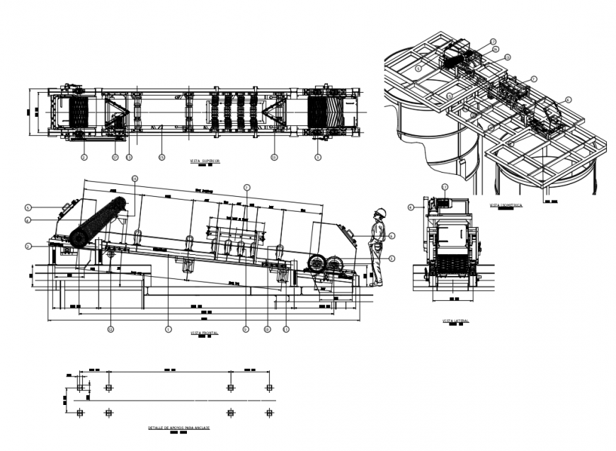 Transportation conveyor belt heavy truck vehicle plan details dwg file