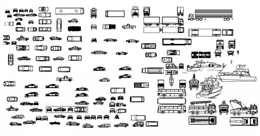 Transportation units details drawings in autocad file