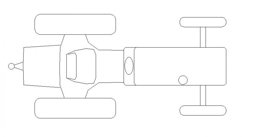Transportation units of tractor 2d drawing in autocad