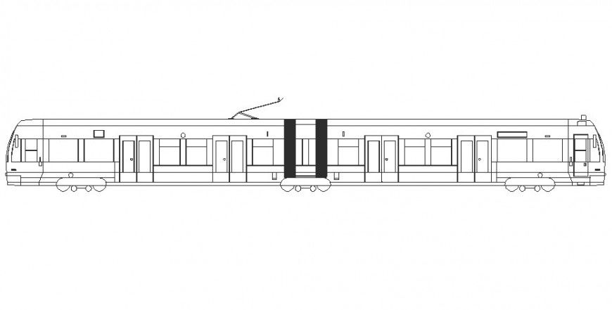 Transportation units of train drawing 2d view in autocad software