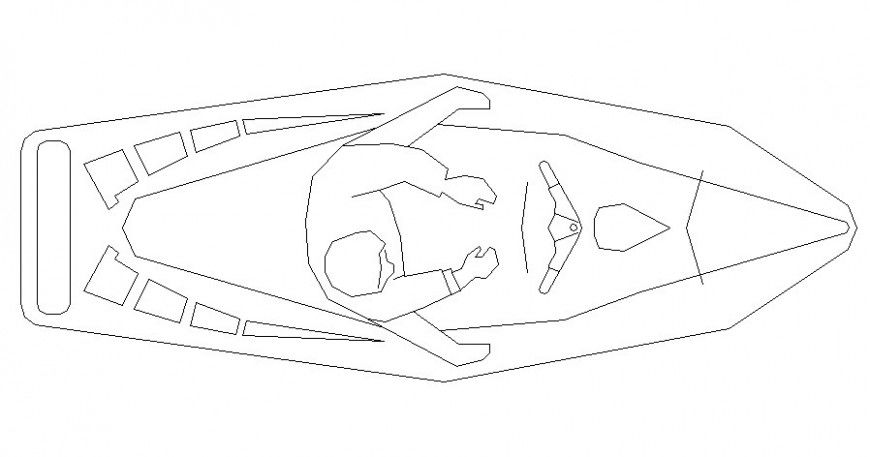 Transportation units of yacht ship 2d view in autocad