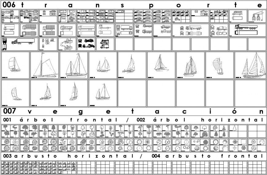 Travel vehicle and tree & plant autocad file