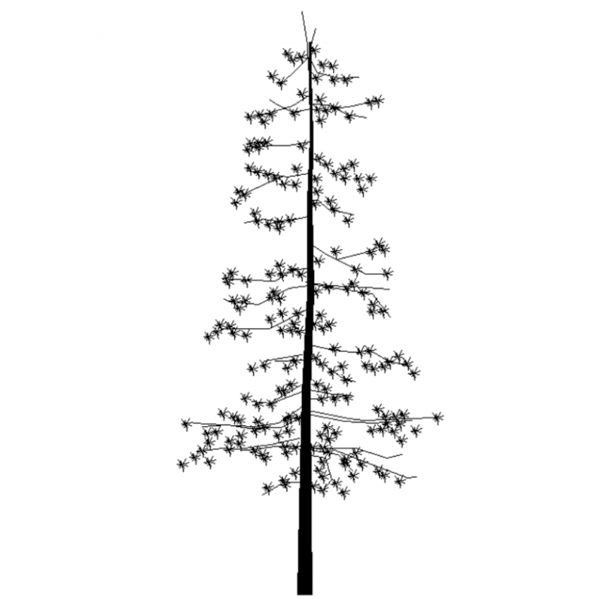 Tree-like a Christmas tree plan detail dwg file.