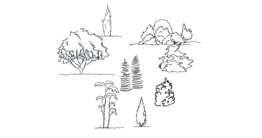 Tree and plant block different elevation in AutoCAD file