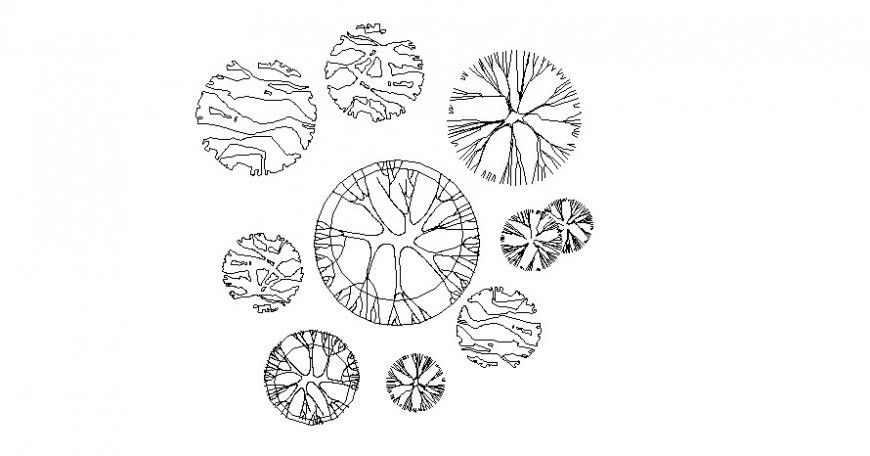 Tree and plant block different plan in AutoCAD file
