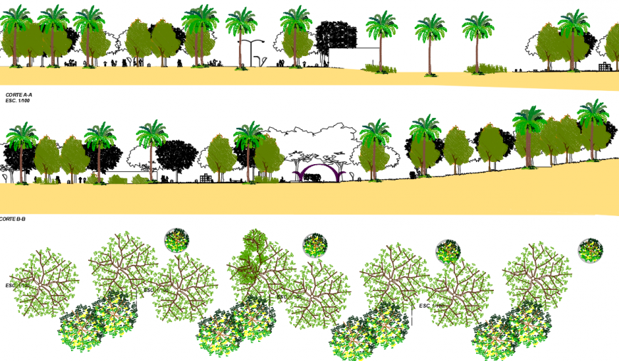 tree and plant blocks cad file