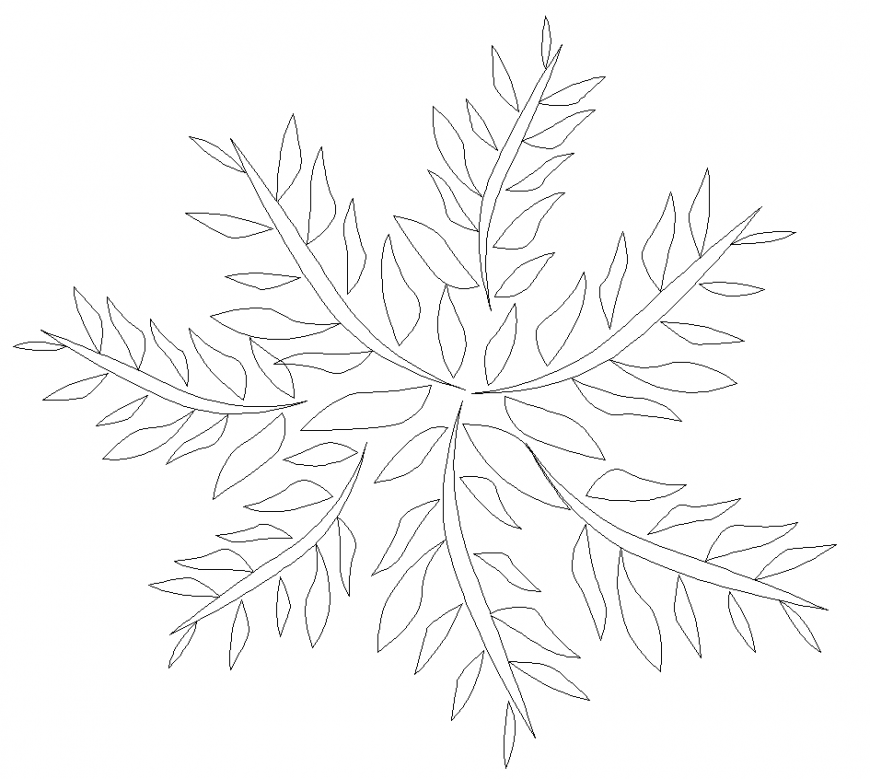Tree and plant design of block dwg file