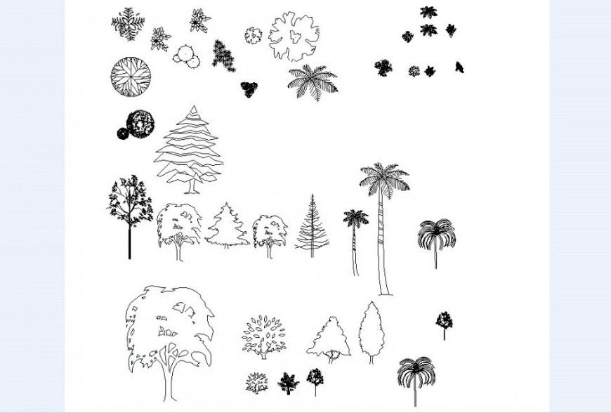Tree and plant different block in auto cad file