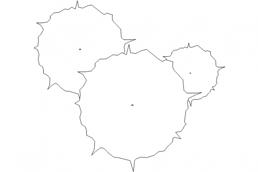 Tree clump plant blocks cad drawing details dwg file