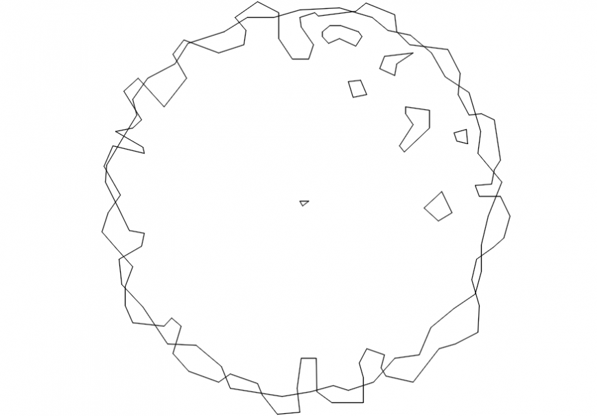 Tree decorative plant block drawing details dwg file