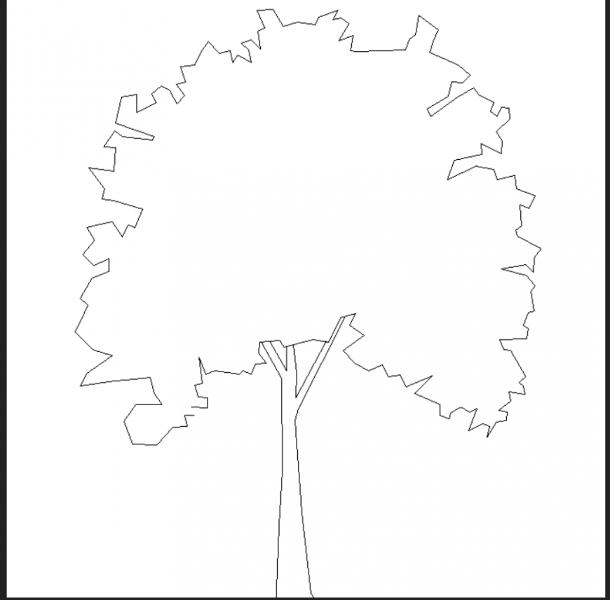 Tree plan of deciduous detail dwg file.