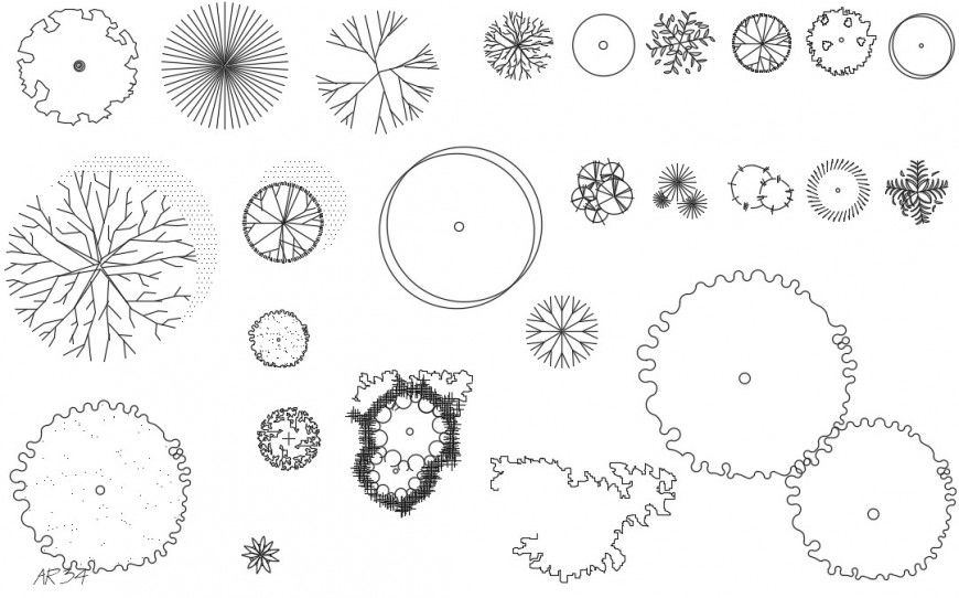 Tree shade 2d top view block