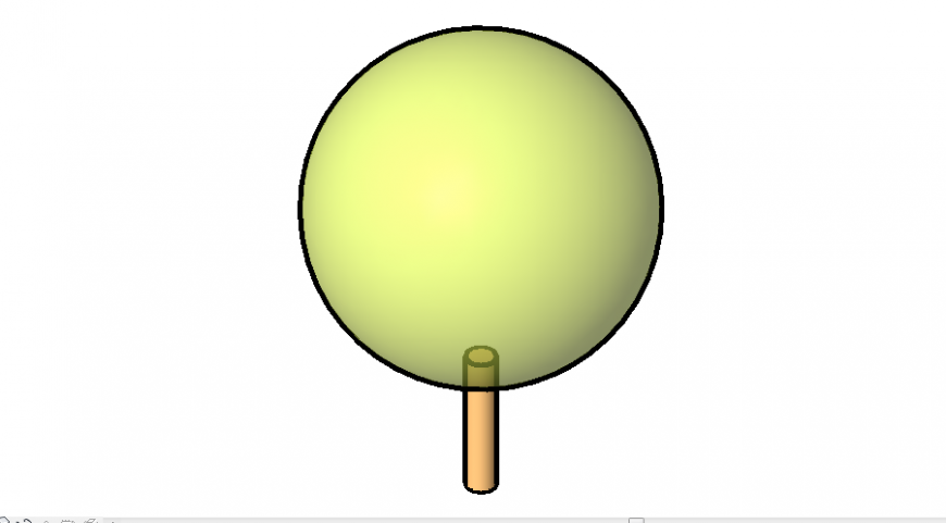 Tree spherical block 3d design cad drawing details dwg file