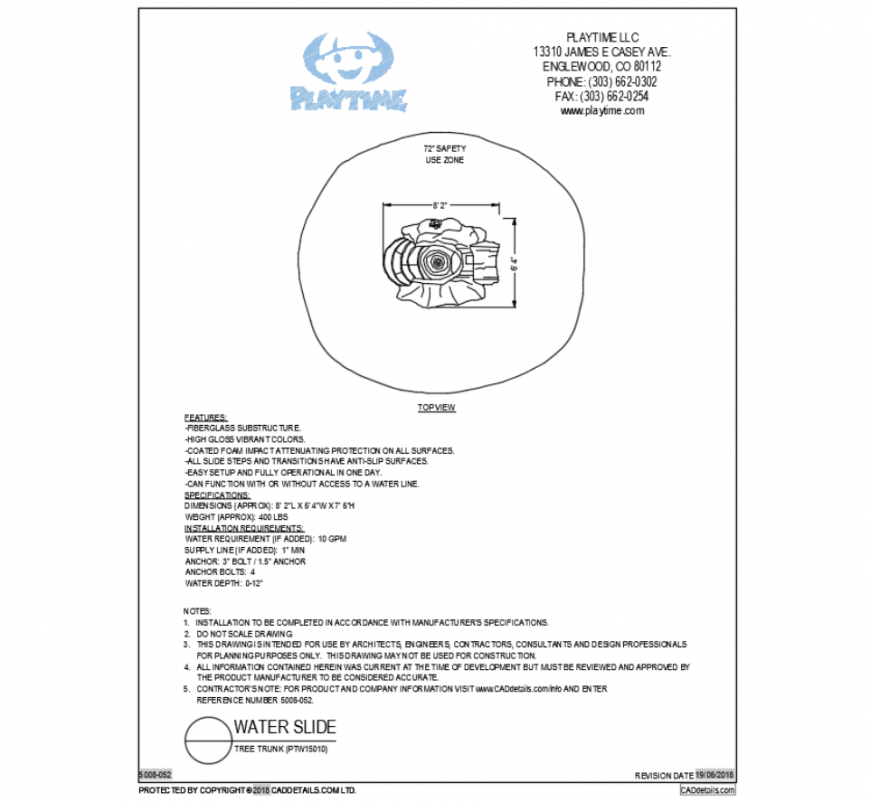 Tree trunk water plant floatable equipment cad block design dwg file
