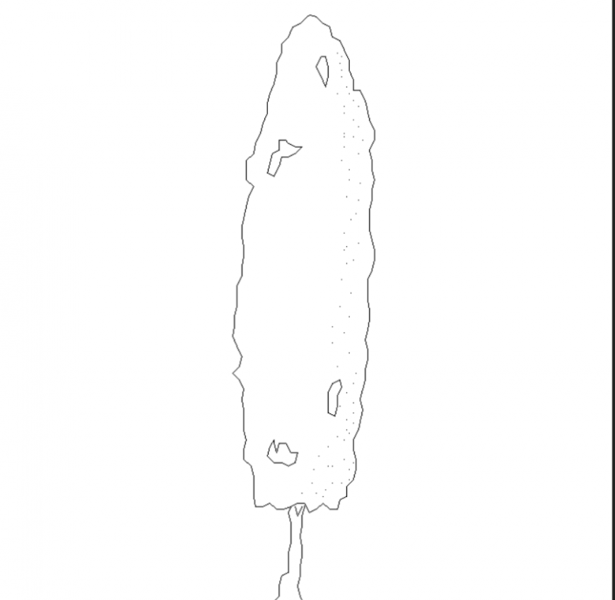 Tree with no leaves plans with detailing dwg file.