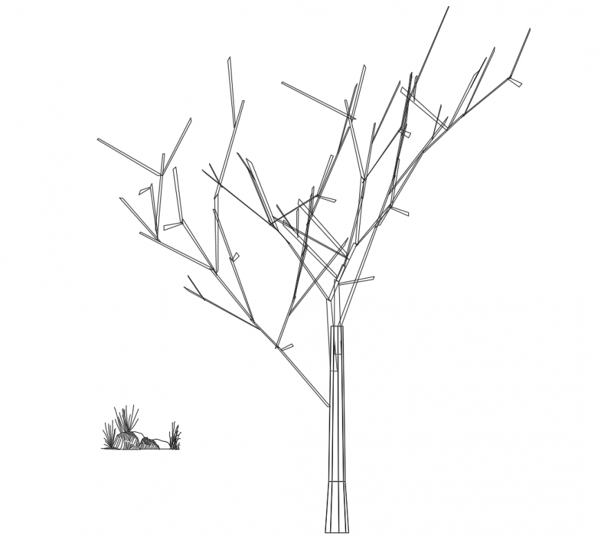 Trees landscaping blocks 2d view autocad file