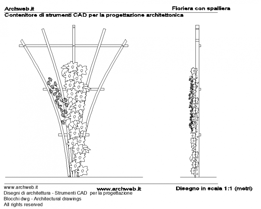 Trees planting plan with a detail dwg file.