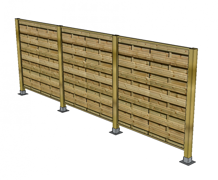 Trellis fence detail structure 3d model layout Sketch-up file