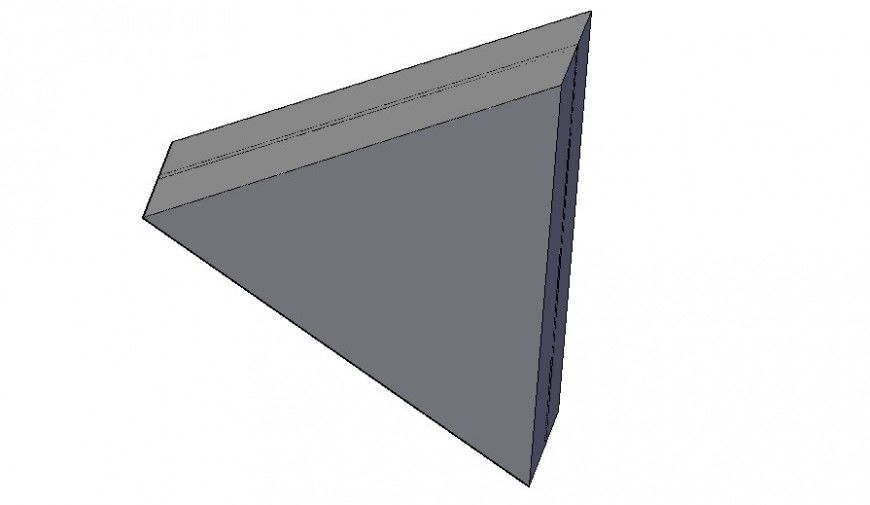 Triangle light cad 3d model drawing in autocad