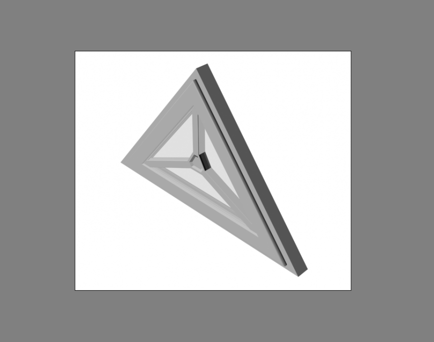 Triangle single window 3d model cad drawing details dwg file