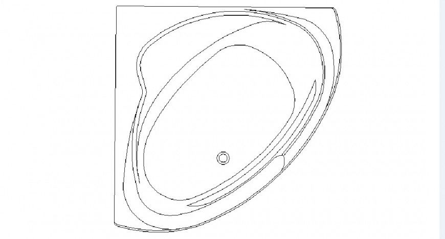 Triangle sink elevation block drawing details dwg file
