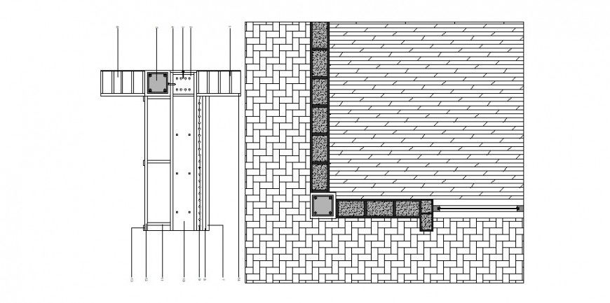 Tribe wall section and structure cad drawing details dwg file
