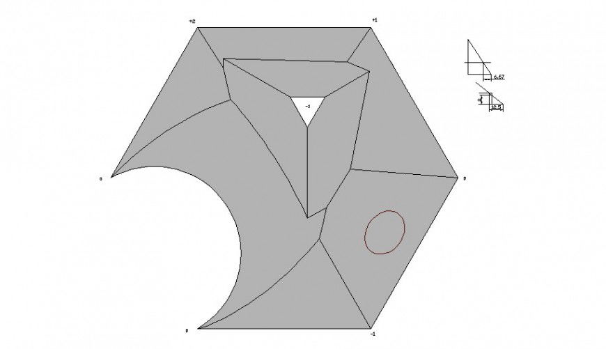 Trigonometric calculation planning layout file