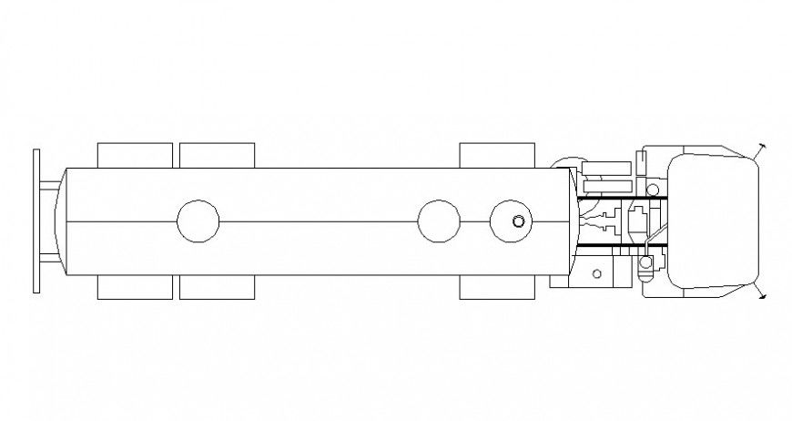 Truck 2d view drawing in AutoCAD software
