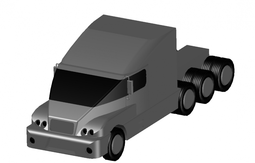 Truck detailing front view 2d model detail dwg file