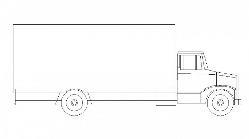 Truck details elevation 2d view drawing in autocad software