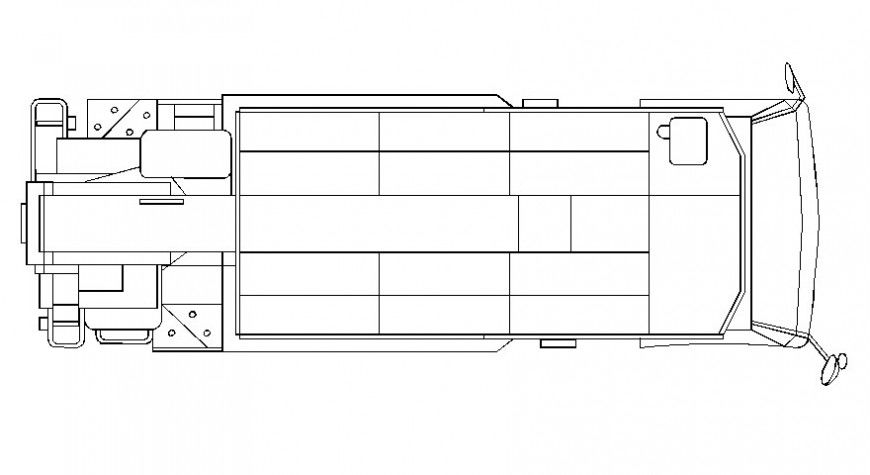 Truck drawing of transportation unit 2d view in autocad