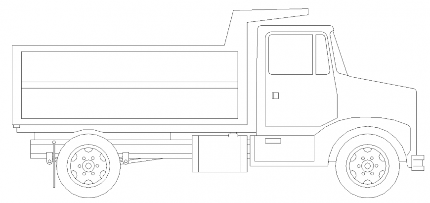 Truck elevation CAD vehicle layout 2d view autocad file