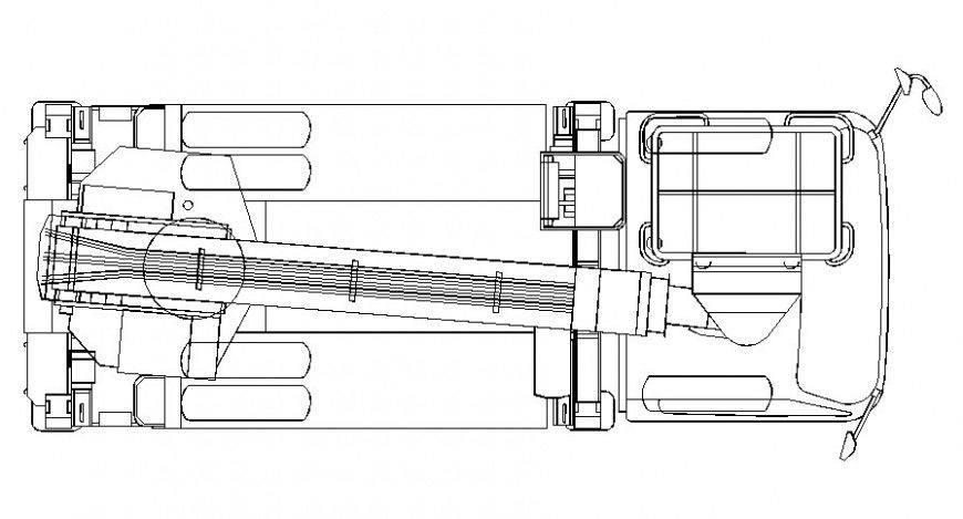 Truck heavy loaded vehicle details drawing 2d view in autocad