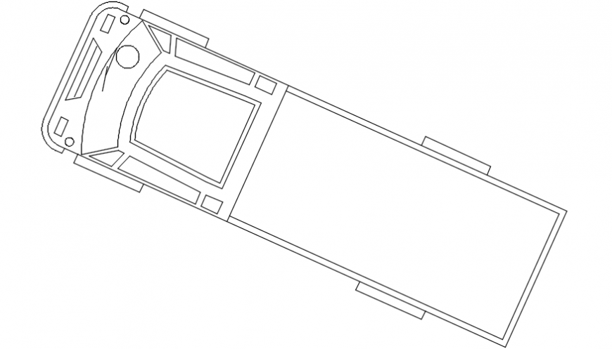 Truck top cross view elevation block drawing details dwg file