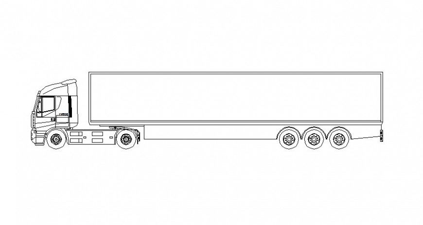Truck vehicle blocks details elevation 2d view in autocad softwrae
