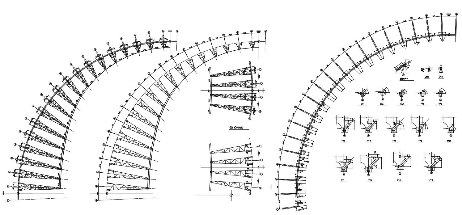 truss work At Stadium Roof AutoCAD File Free Download