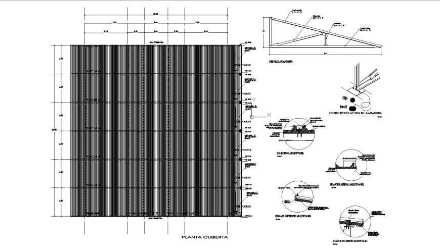 Truss detail of the building in dwg AutoCAD file.