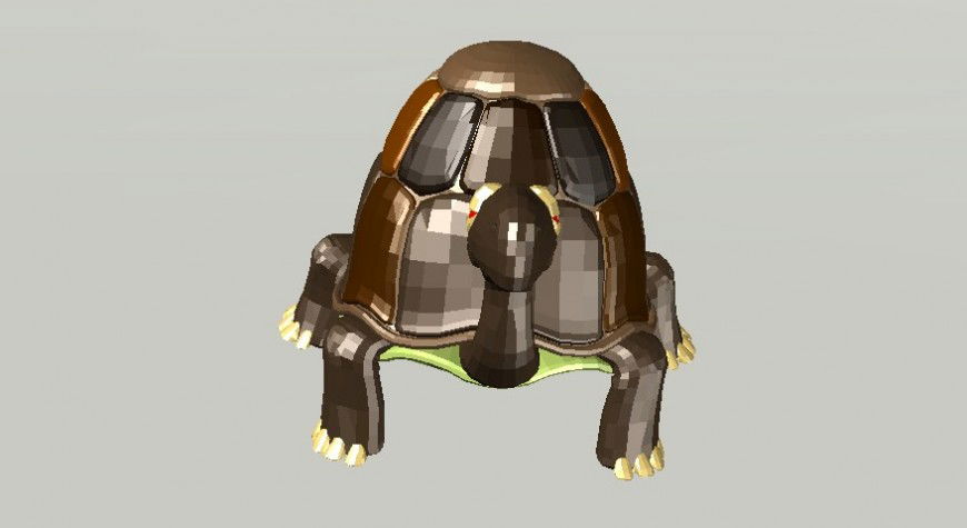 Turtle drawings 3d model of animal blocks autocad file