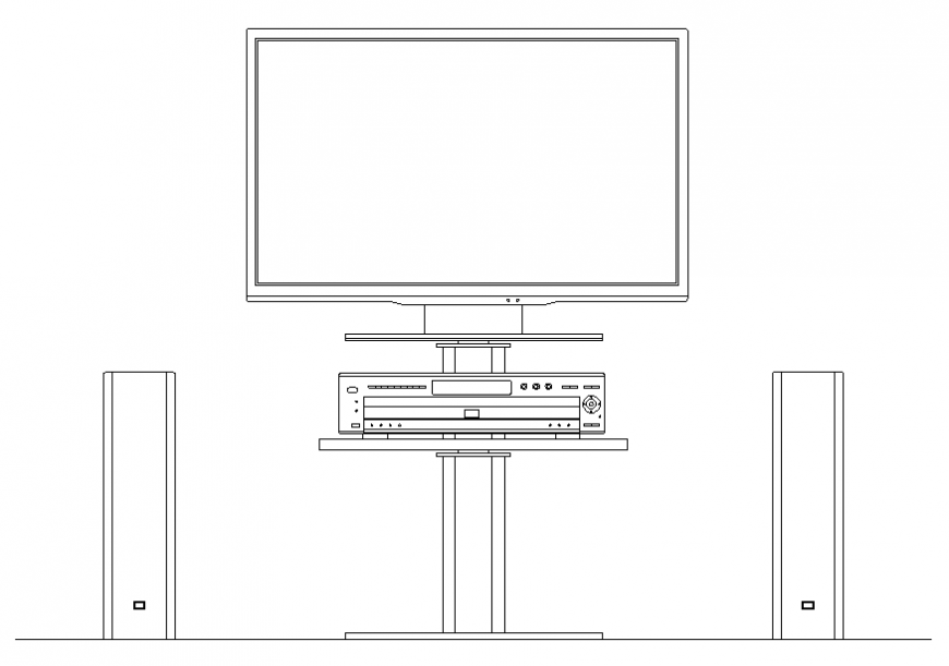 TV and drawing room furniture cad drawing details dwg file