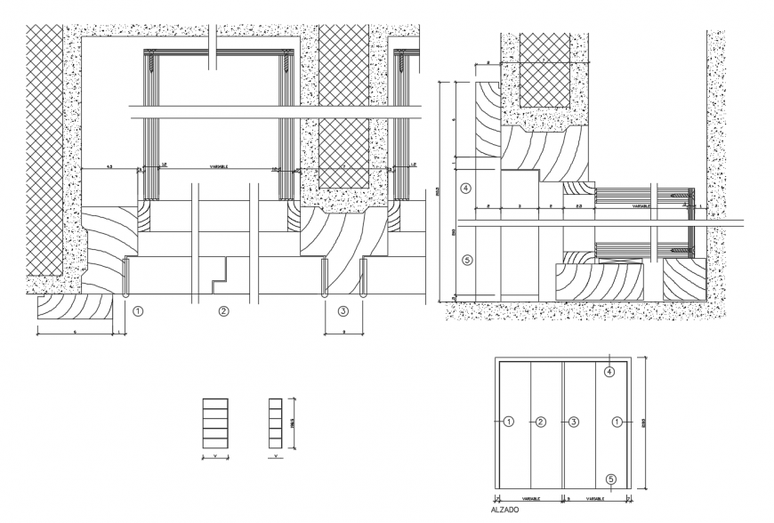 Tv cabinet and cupboard auto-cad drawing details dwg file