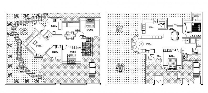 Twin house architecture distribution layout plan cad drawing details dwg file