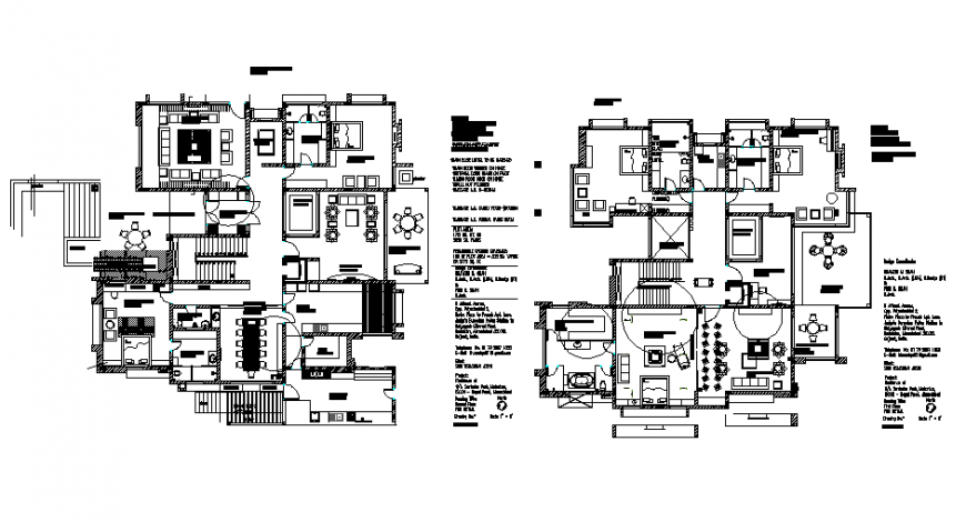 Twin house architecture layout plan cad drawing details dwg file